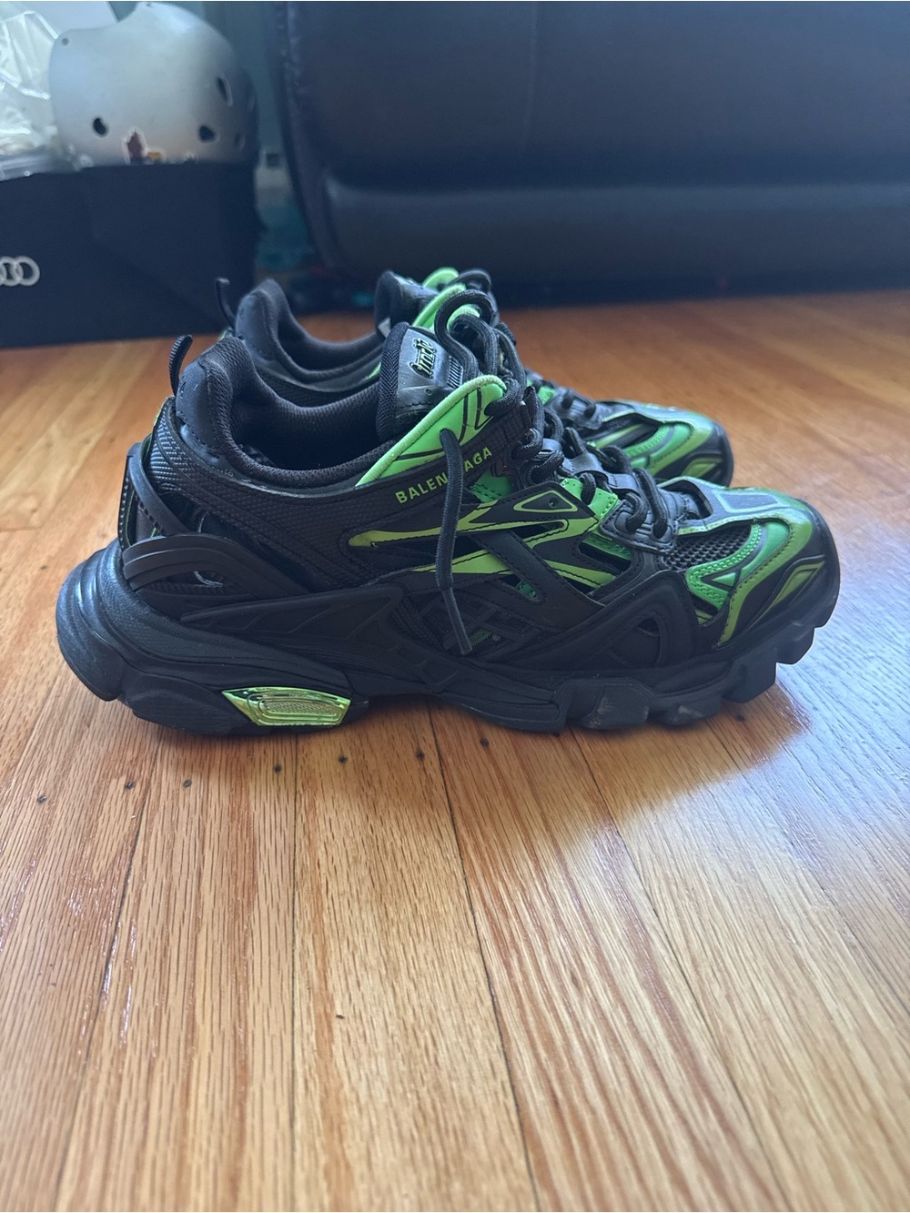 Balenciaga Track 2 Black & Neon Green Men's - Picture 4 of 9